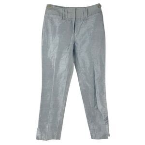 Dolce Gabana Pants Womens US Size 24 Light Blue Textured Silk Cropped Luxury